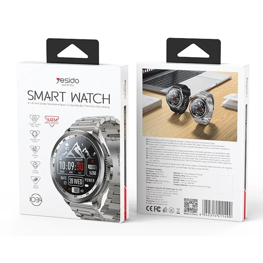 Yesido IO34 Smart Watch - Metal Dizaynlı Smart Saat