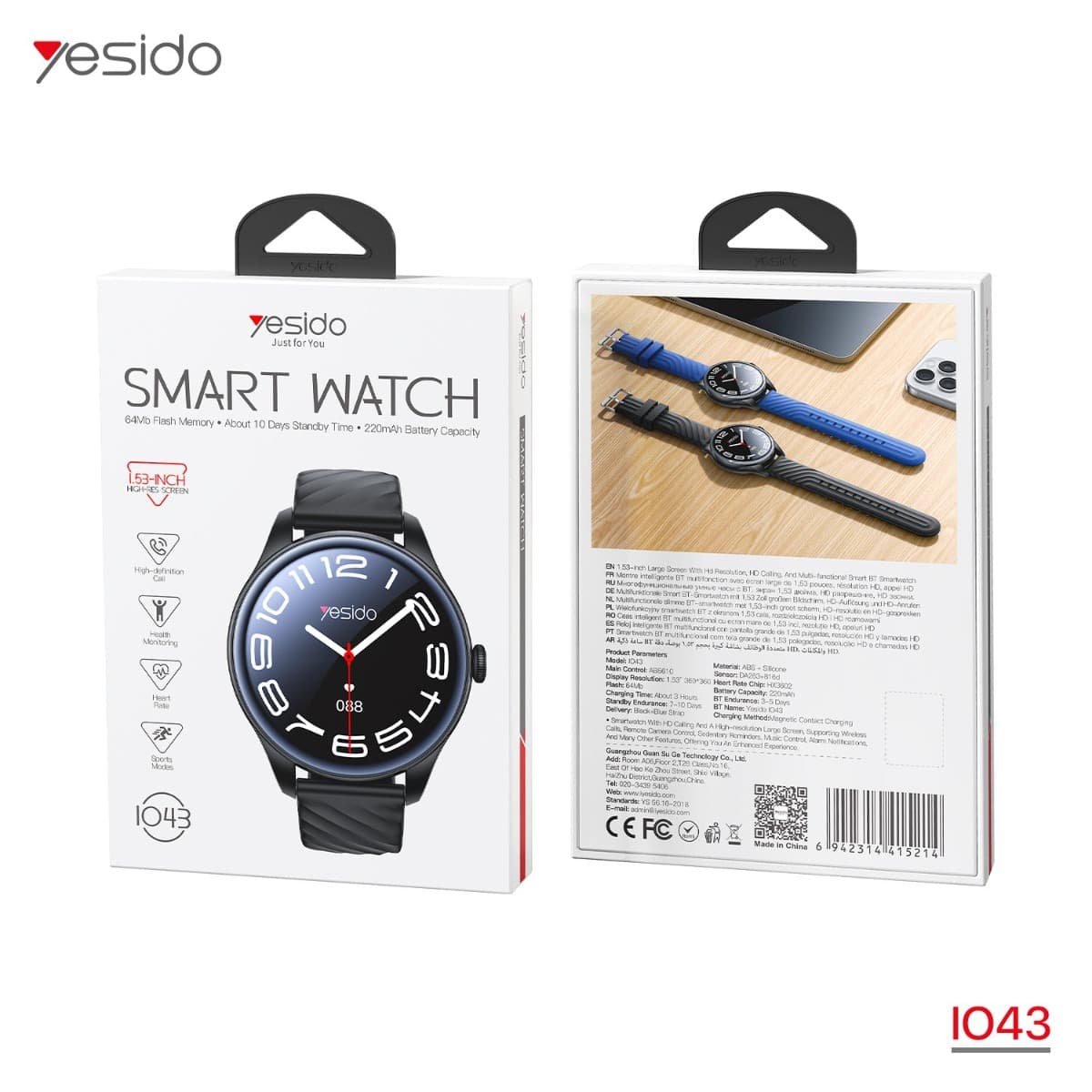 Yesido IO43 Smart Watch - Gündəlik Smart Saat