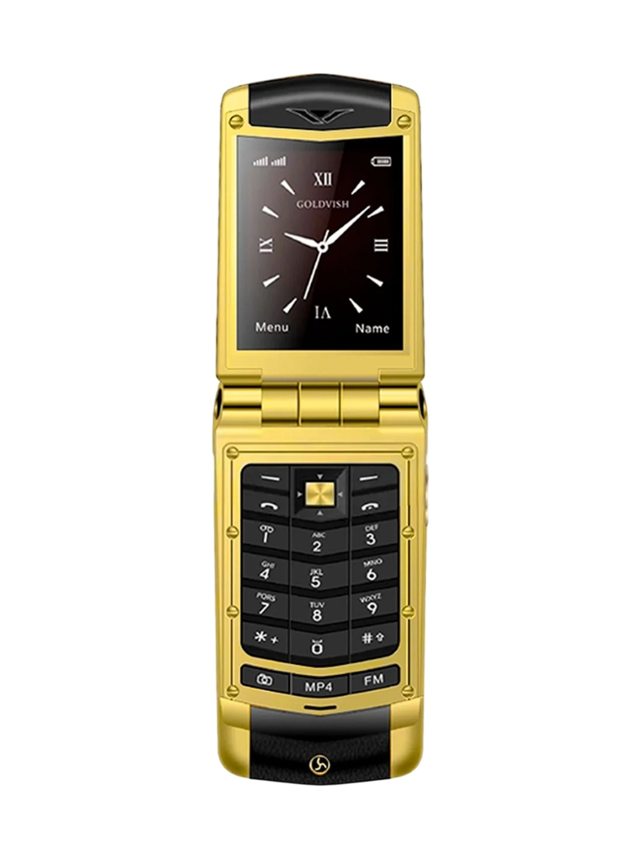 Vertu V77 Gold Zərli - Qapaqlı Düyməli Telefon